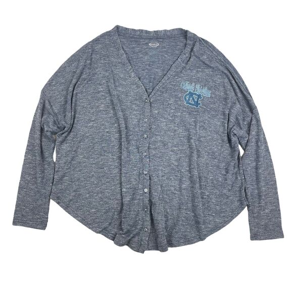 Concepts Sport UNC Tarheels Long Sleeve Knit T-Shirt Button Front V-Neck Sz L - Picture 1 of 6